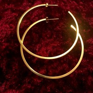 14kt bold polish large hoop earrings.